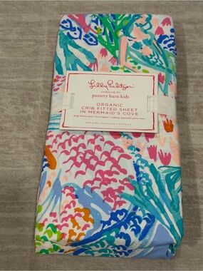 Lilly Pulitzer Mermaid Cove crib sheet